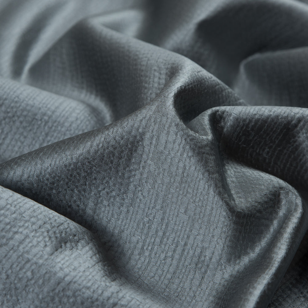 Luminous Textural Polyester Woven - Mist - British Imported Detail