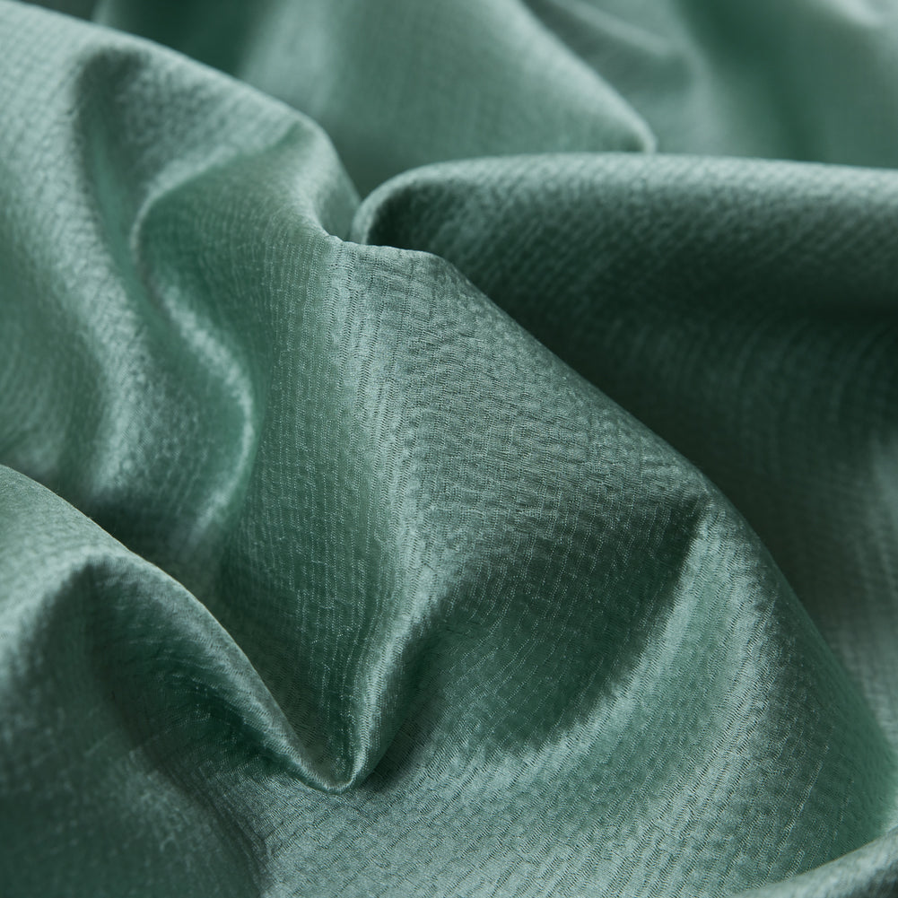 Luminous Textural Polyester Woven - Aqua - British Imported Detail