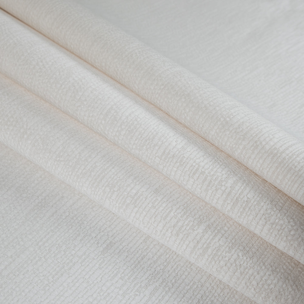Luminous Textural Polyester Woven - Pearl - British Imported Folded