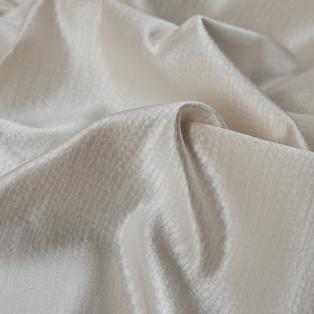 Luminous Textural Polyester Woven - Pearl - British Imported Detail