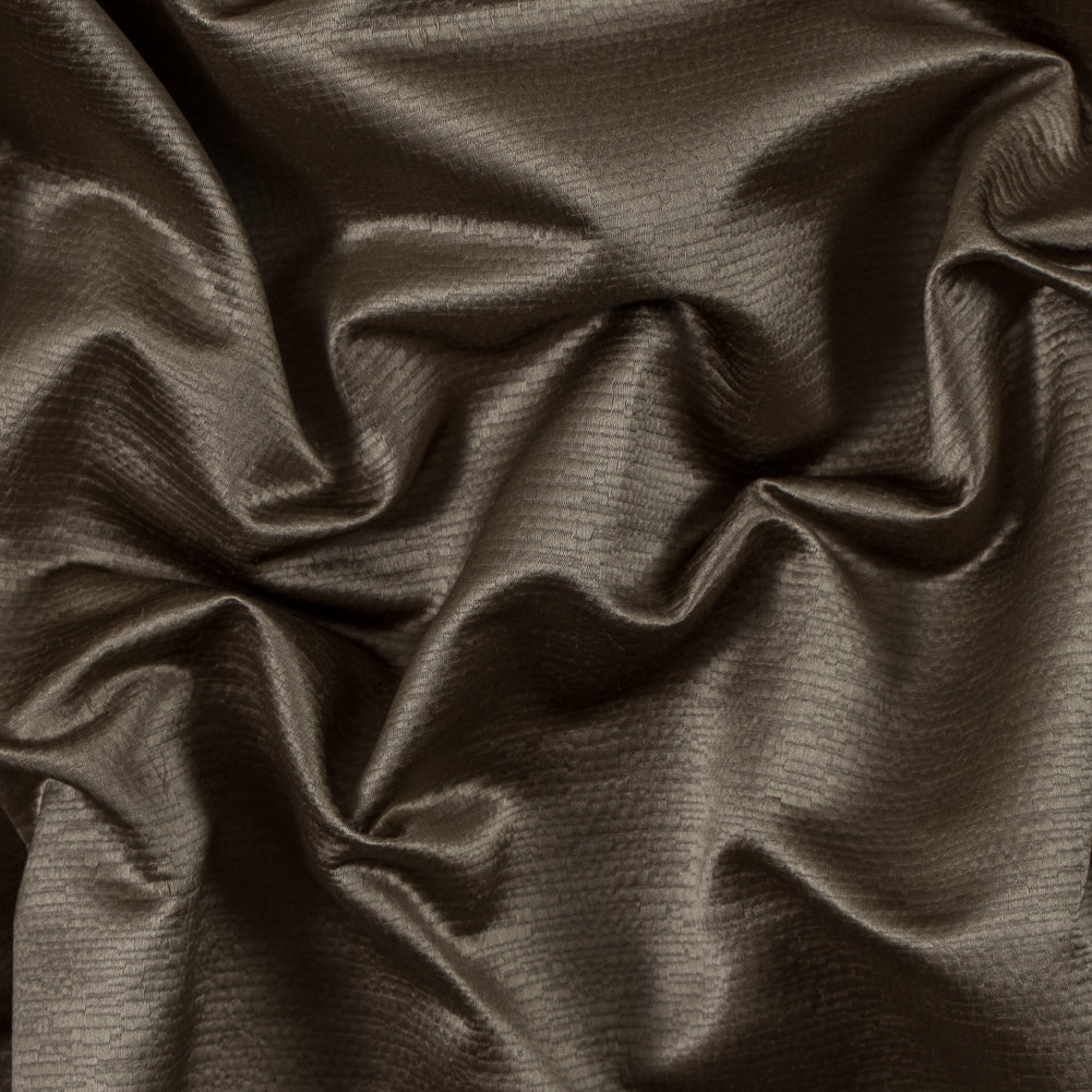 Luminous Textural Polyester Woven - Otter - British Imported