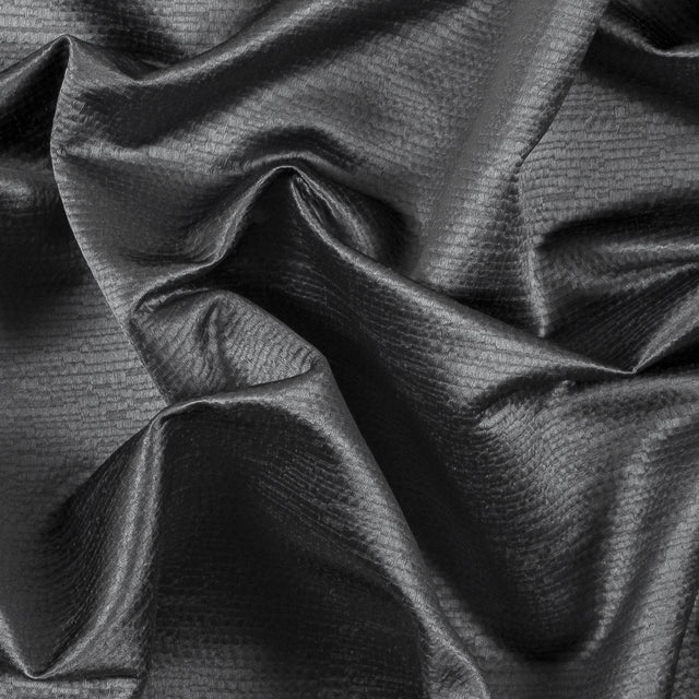 Luminous Textural Polyester Woven - Steel - British Imported