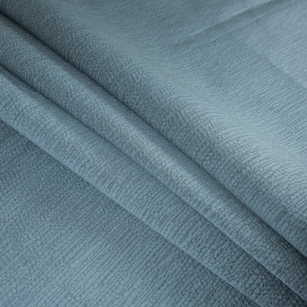 Luminous Textural Polyester Woven - Smoke - British Imported Folded