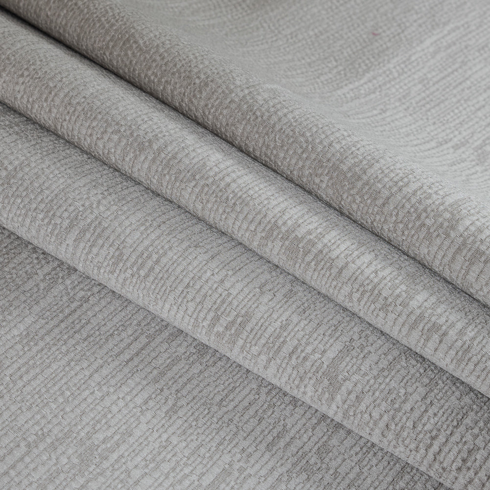 Luminous Textural Polyester Woven - Dove - British Imported Folded