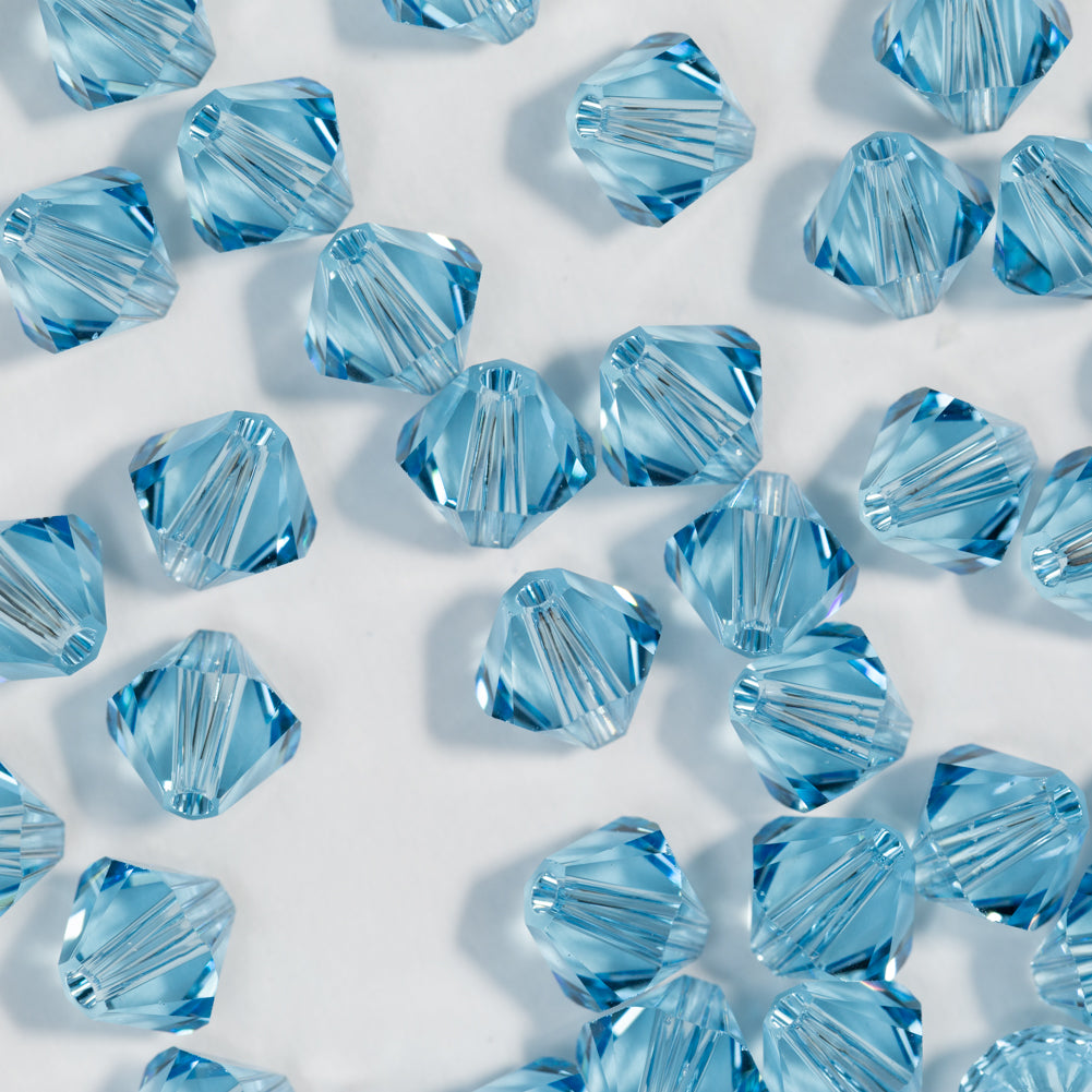 Aquamarine Bicone Swarovski Rhinestone Beads - Folded