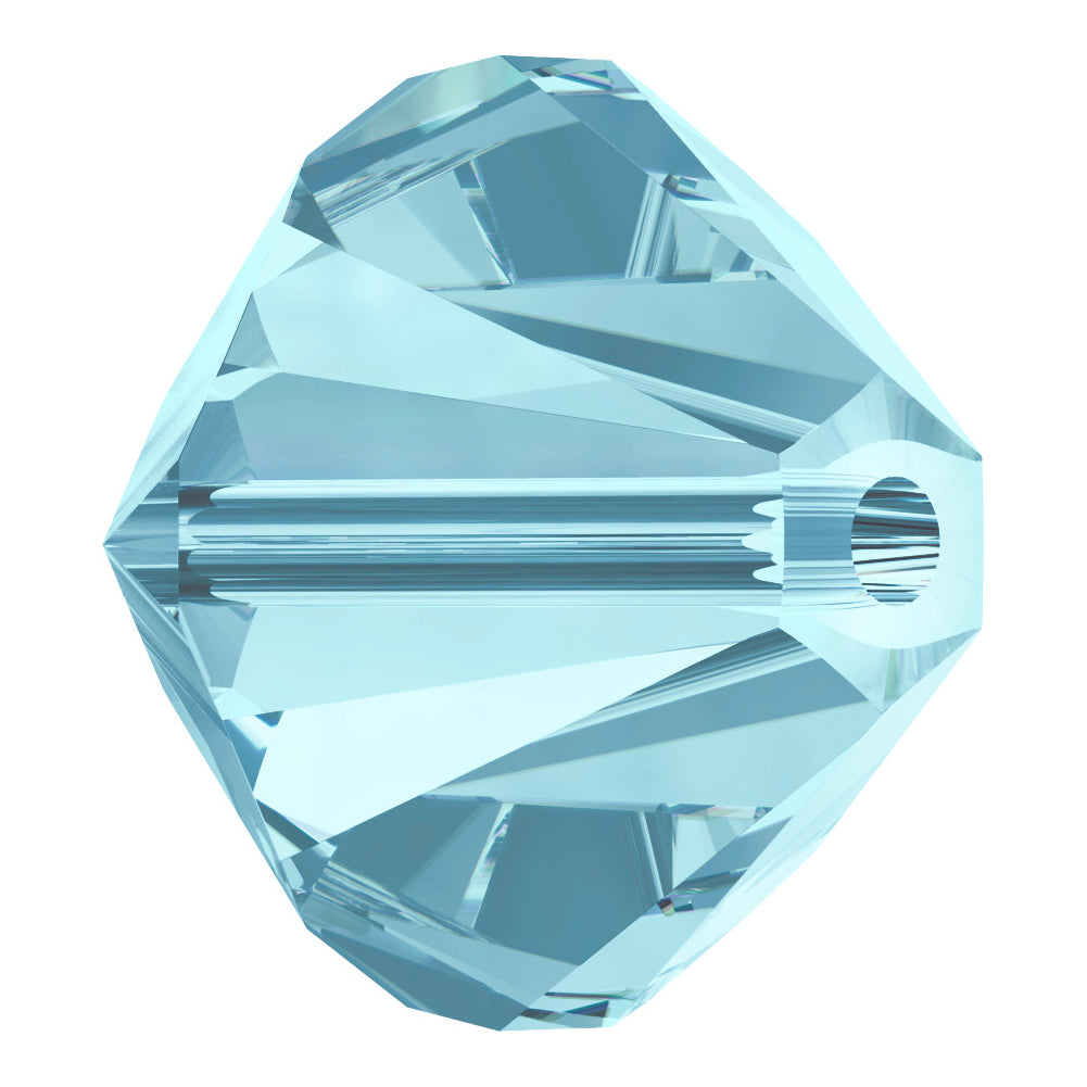 Aquamarine Bicone Swarovski Rhinestone Beads - Detail
