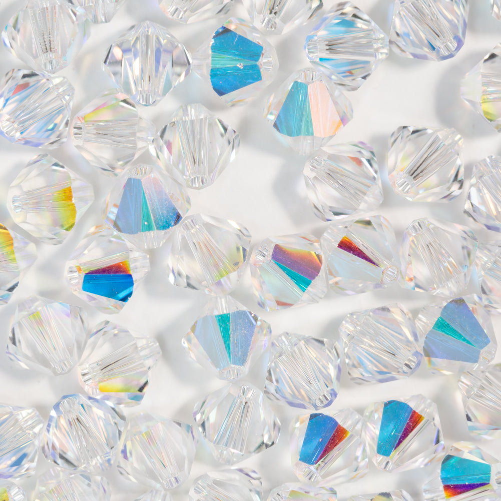 Crystal AB Bicone Swarovski Rhinestone Beads Folded