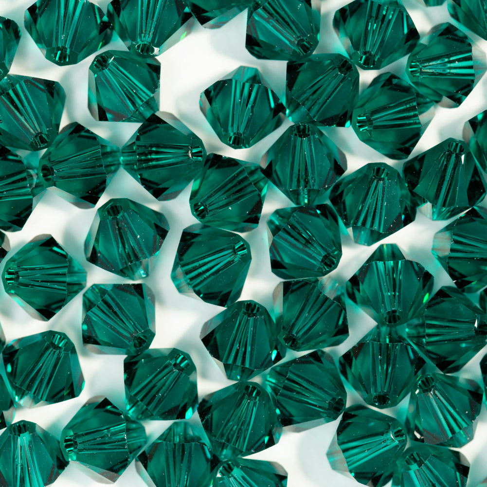 Emerald Bicone Swarovski Rhinestone Beads - Folded