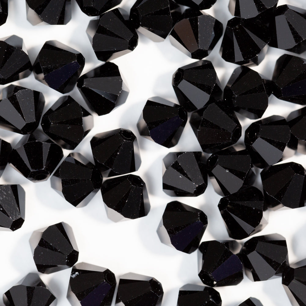 Jet Bicone Swarovski Rhinestone Beads - Folded