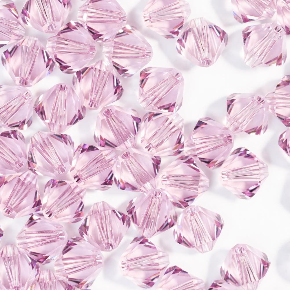 Light Amethyst Bicone Swarovski Rhinestone Beads Folded