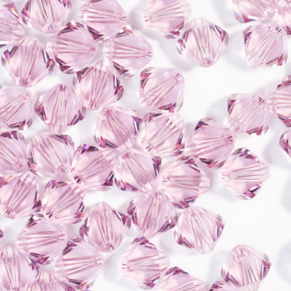 Light Amethyst Bicone Swarovski Rhinestone Beads Folded