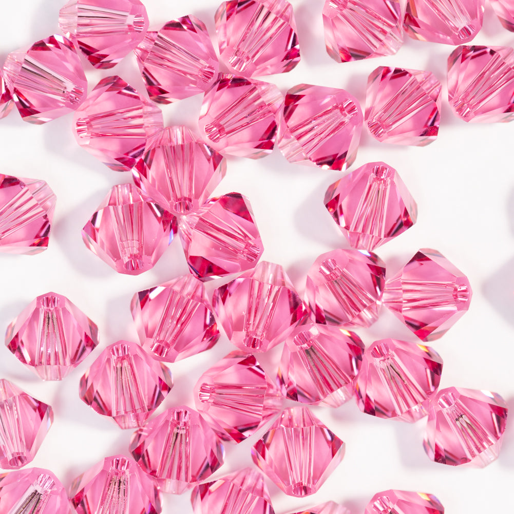 Rose Bicone Swarovski Rhinestone Beads - Folded