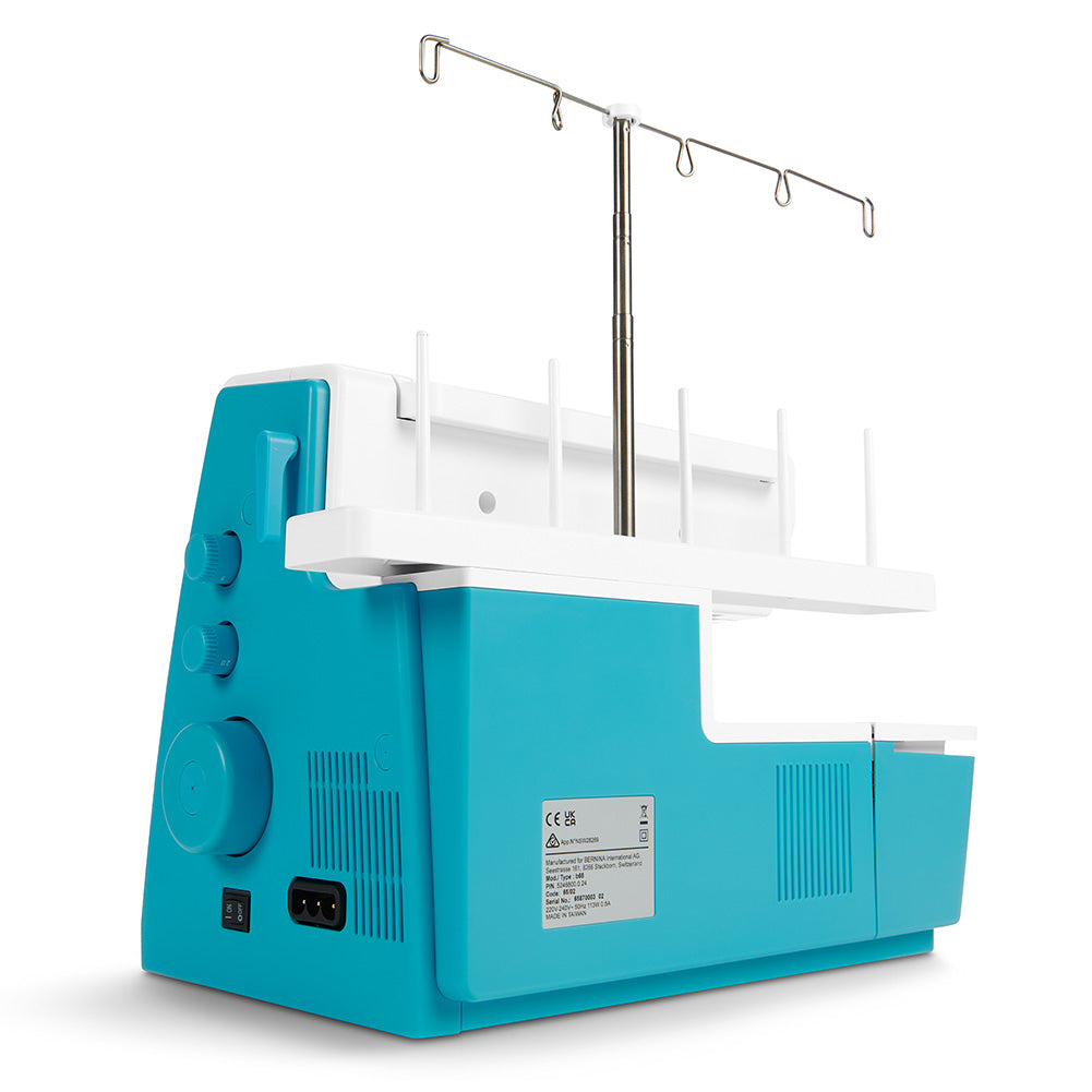 bernette 68 Maker Edition - Air-Threading Combination Overlock, Chainstitch and Coverstitch Serger Sewing Machine with Presser Foot Set and Mini Vacuum Cleaner - Drape