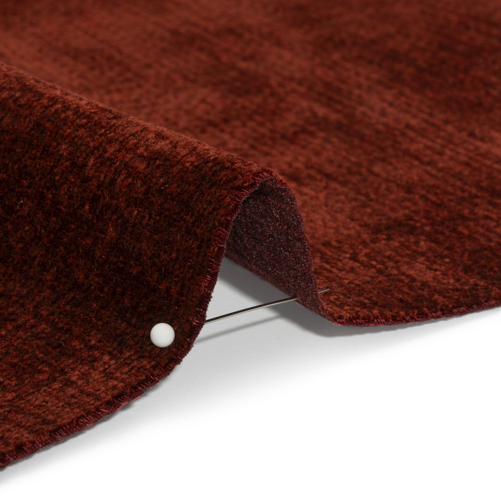 Chenille Upholstery Woven - Merlot - Lanton Collection Detail