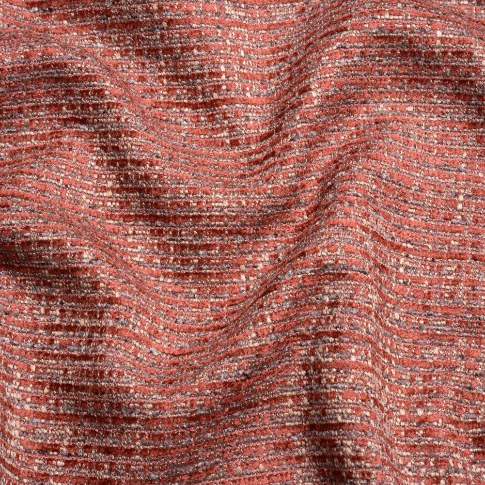 Tweed Upholstery Chenille - Bloodstone Striated - Caprona Collection
