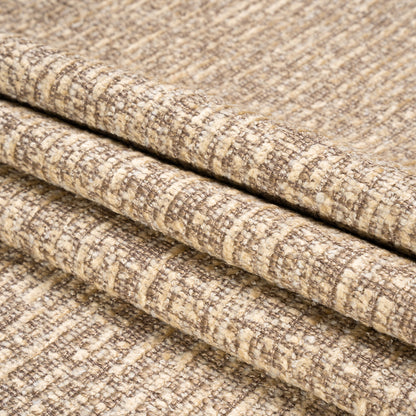 Tweed Upholstery Chenille - Cafe Striated - Caprona Collection Folded