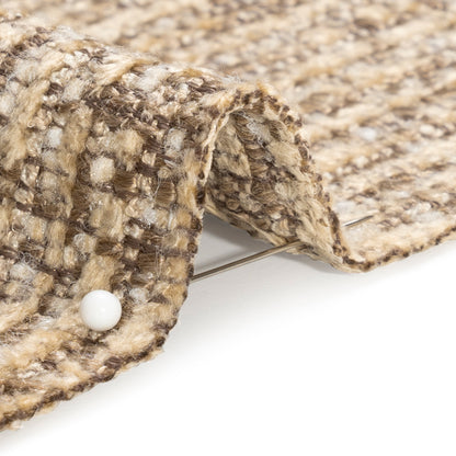 Tweed Upholstery Chenille - Cafe Striated - Caprona Collection Detail
