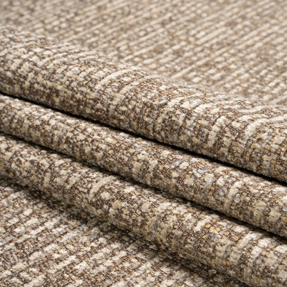 Tweed Upholstery Chenille - Espresso Striated - Caprona Collection Folded