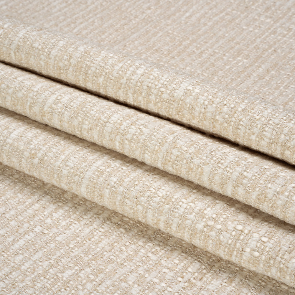 Tweed Upholstery Chenille - Snow Striated - Caprona Collection Folded