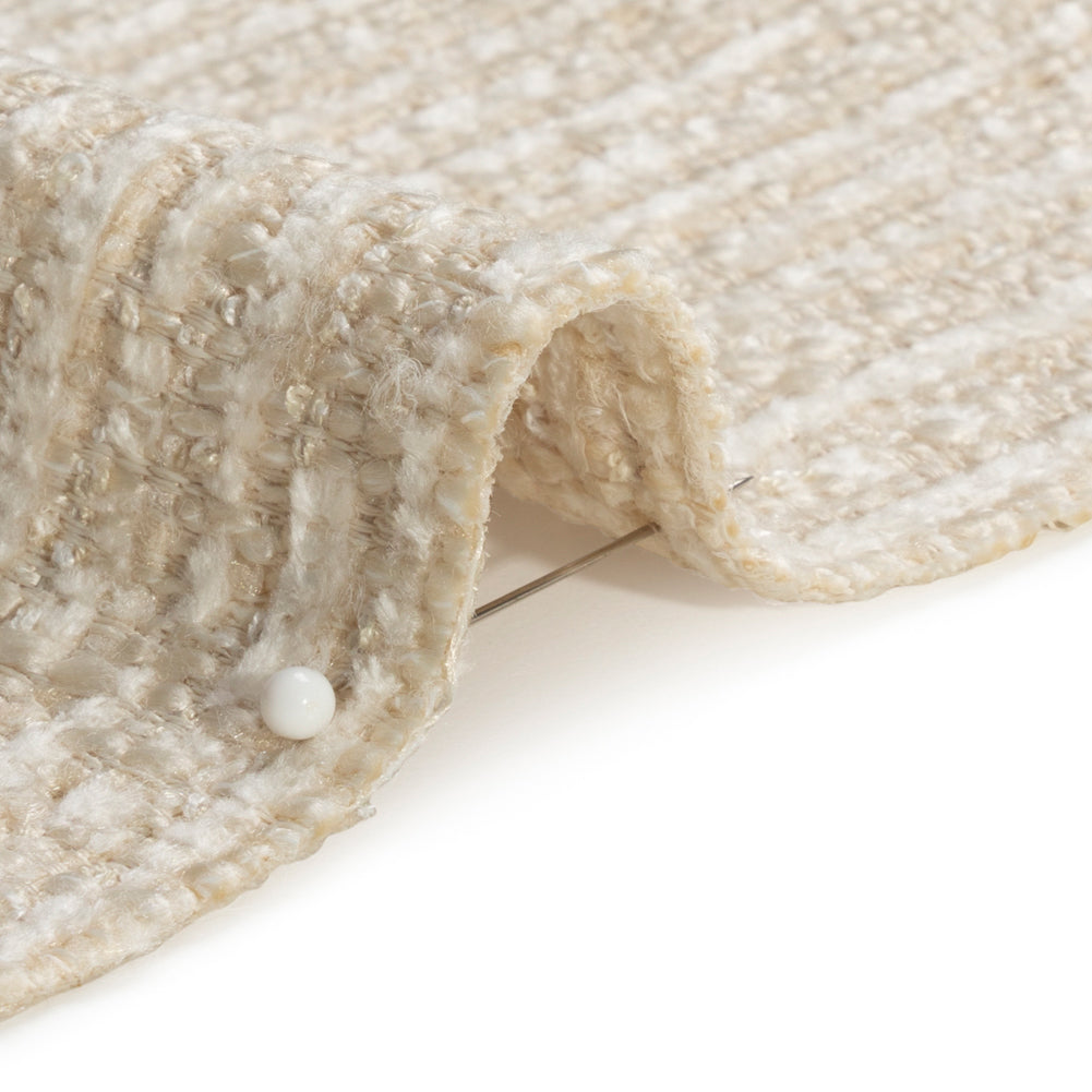 Tweed Upholstery Chenille - Snow Striated - Caprona Collection Detail