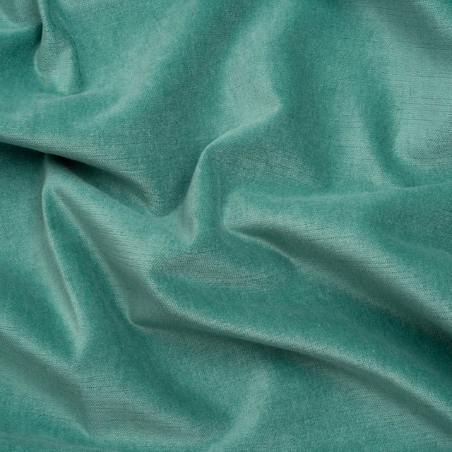 Polyester and Cotton Upholstery Velvet - Aqua - Corry Collection