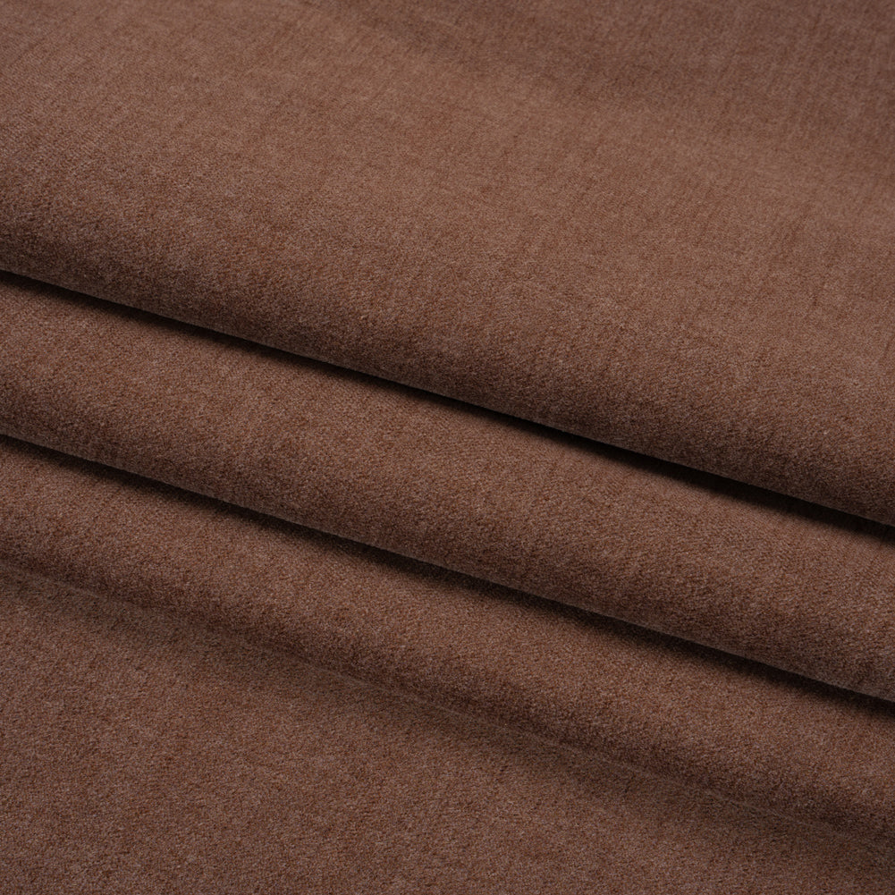 Polyester and Cotton Upholstery Velvet - Chocolate - Corry Collection Folded