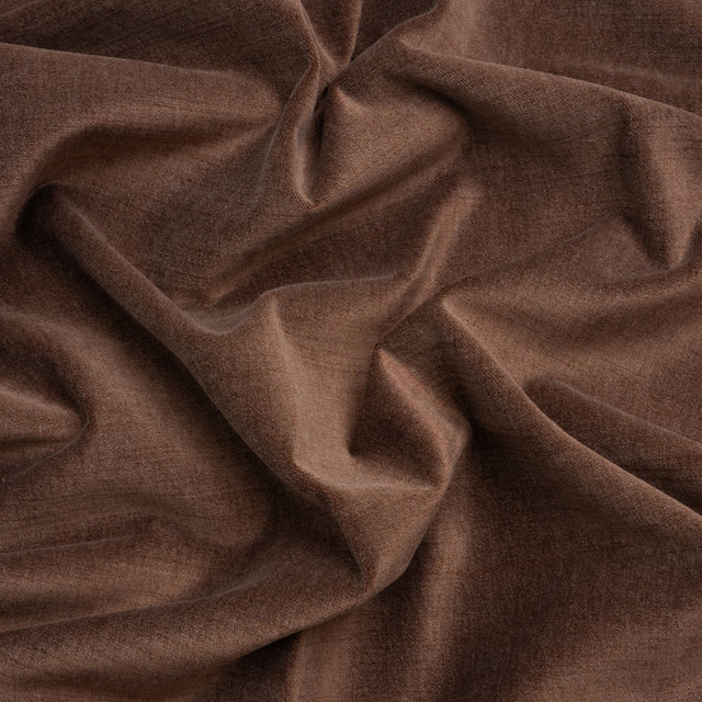 Polyester and Cotton Upholstery Velvet - Chocolate - Corry Collection