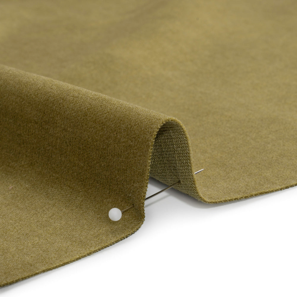 Polyester and Cotton Upholstery Velvet - Citron - Corry Collection Detail