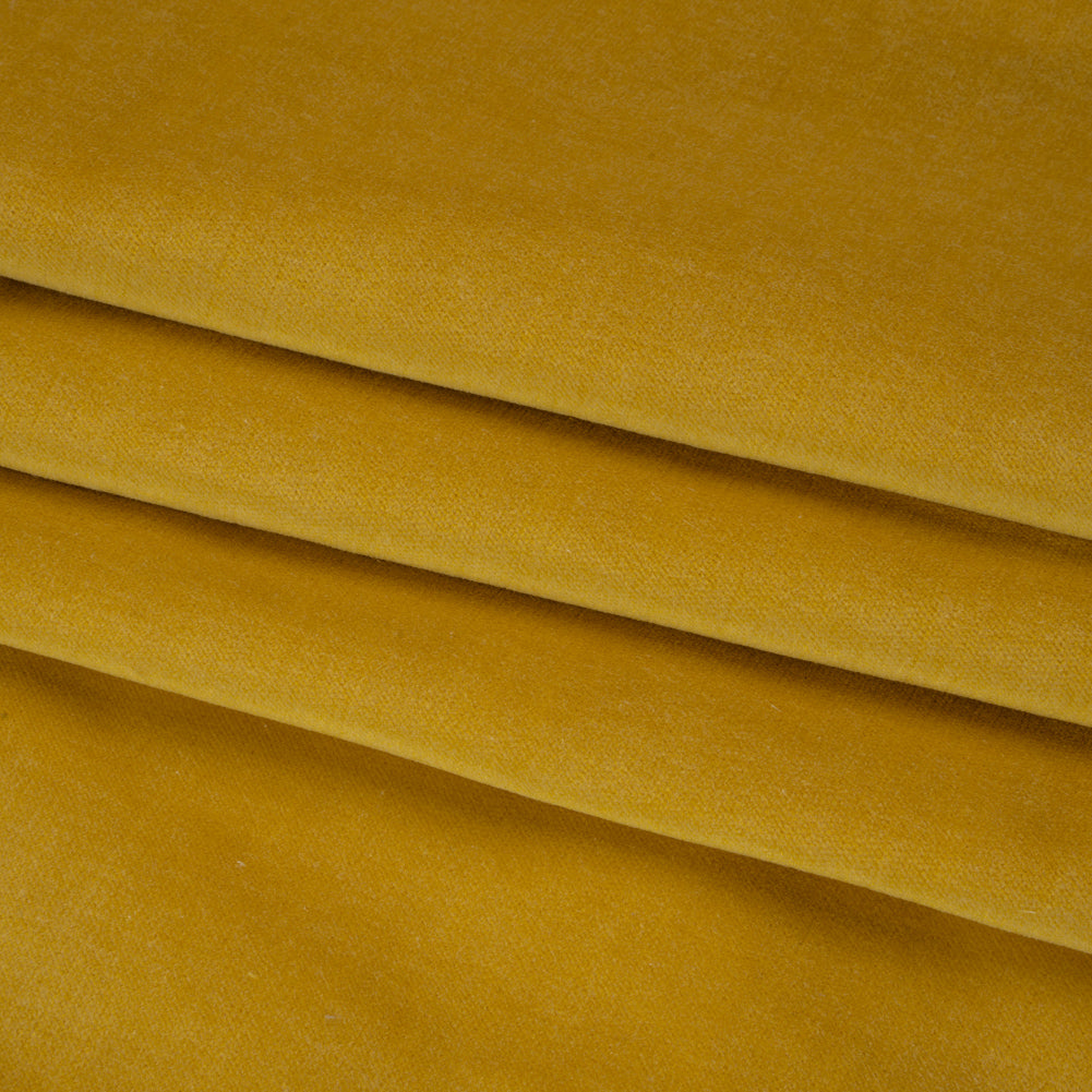 Polyester and Cotton Upholstery Velvet - Gen-Z Yellow - Corry Collection Folded