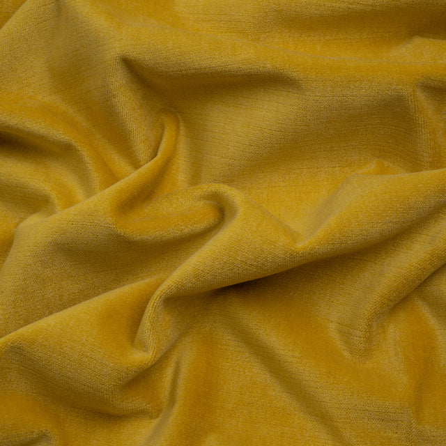 Polyester and Cotton Upholstery Velvet - Gen-Z Yellow - Corry Collection