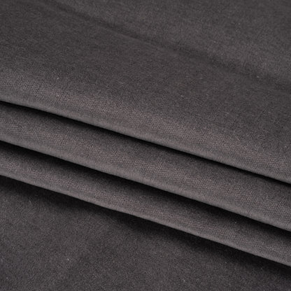 Polyester and Cotton Upholstery Velvet - Graphite - Corry Collection Folded