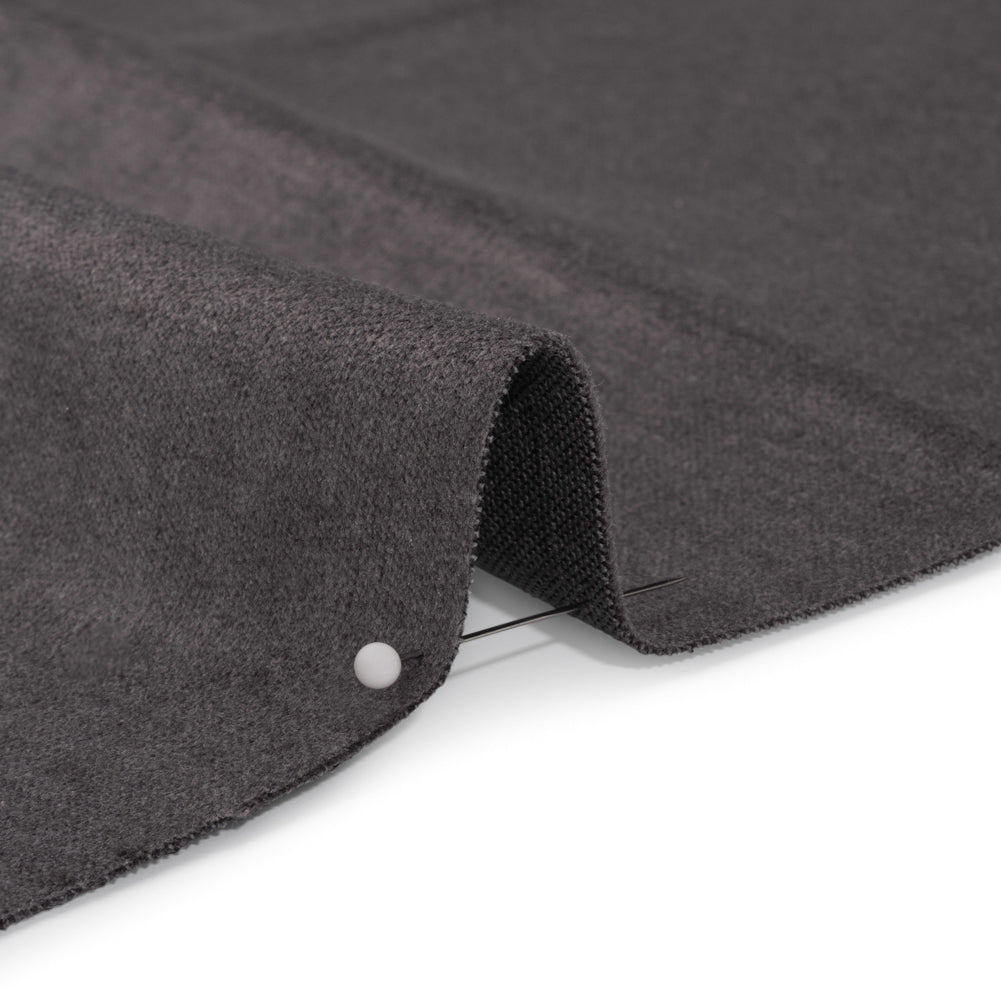 Polyester and Cotton Upholstery Velvet - Graphite - Corry Collection Detail