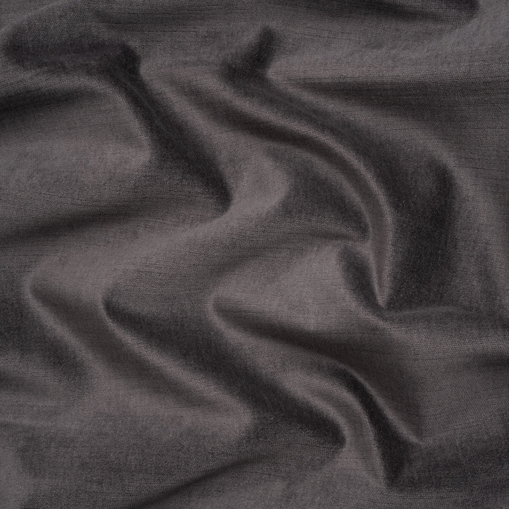 Polyester and Cotton Upholstery Velvet - Graphite - Corry Collection