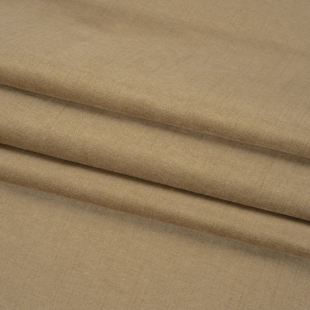 Polyester and Cotton Upholstery Velvet - Latte - Corry Collection Folded