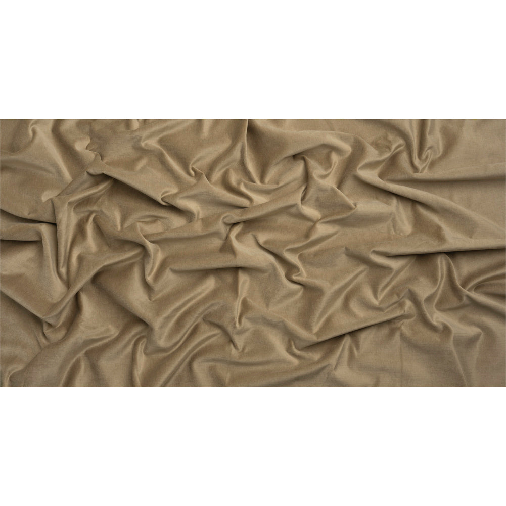 Polyester and Cotton Upholstery Velvet - Latte - Corry Collection Full