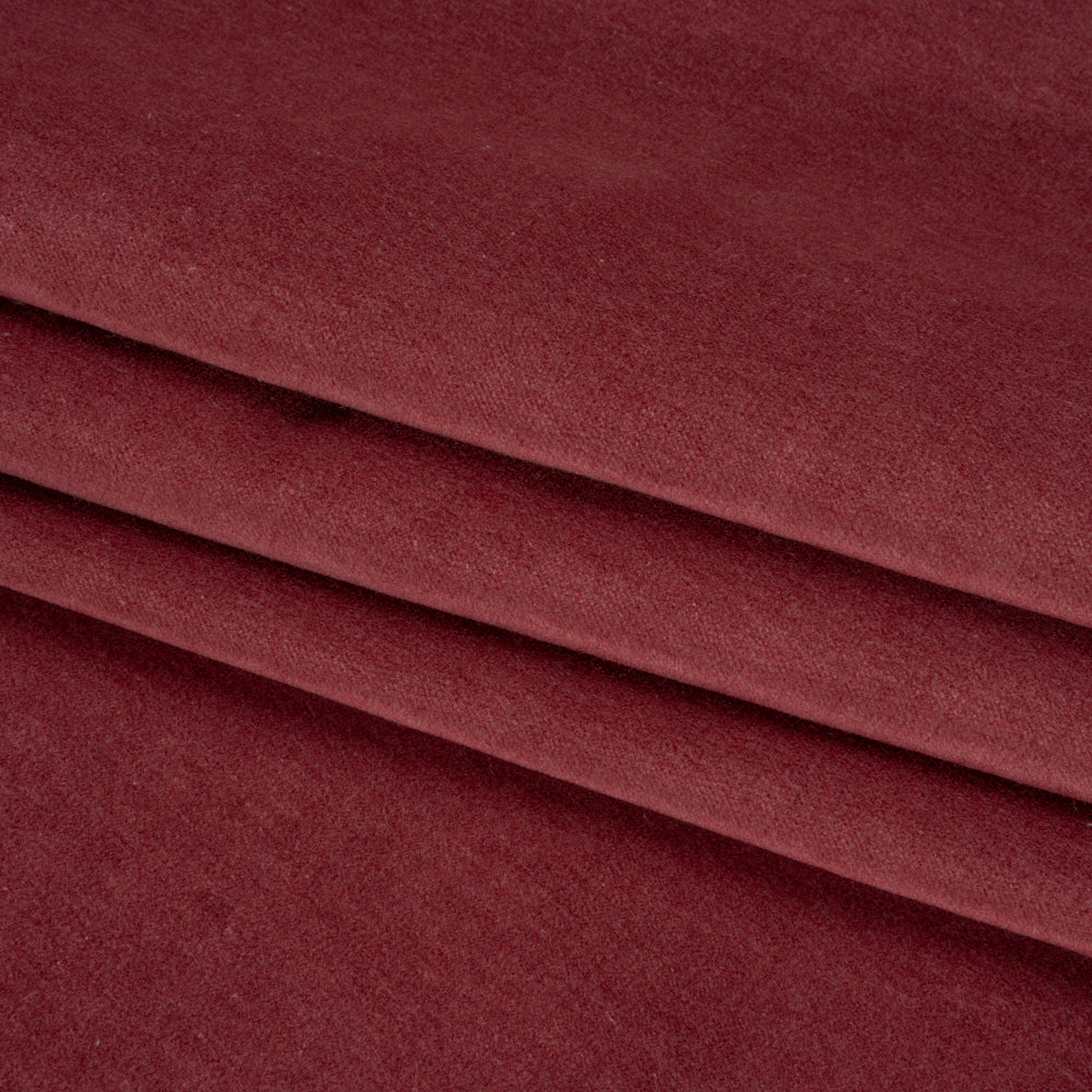 Polyester and Cotton Upholstery Velvet - Merlot - Corry Collection Folded