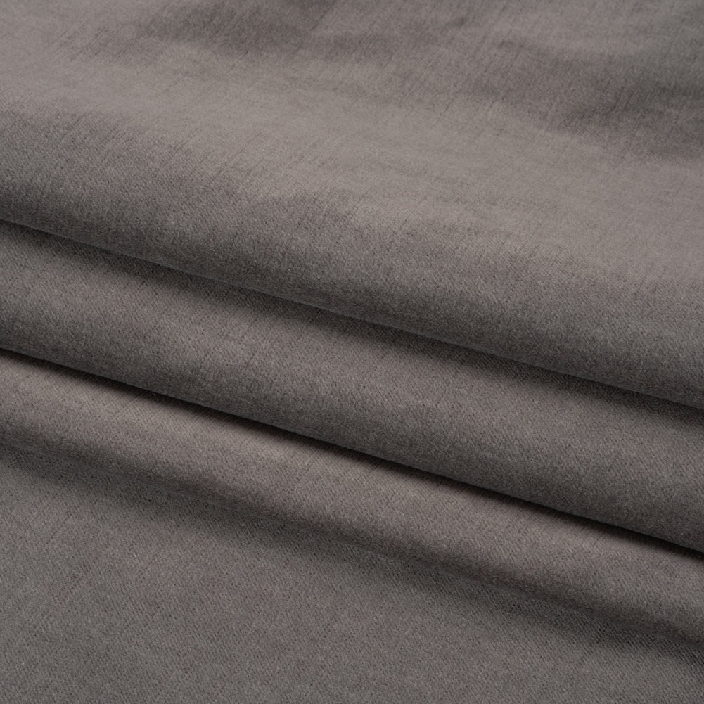 Polyester and Cotton Upholstery Velvet - Nickel - Corry Collection Folded