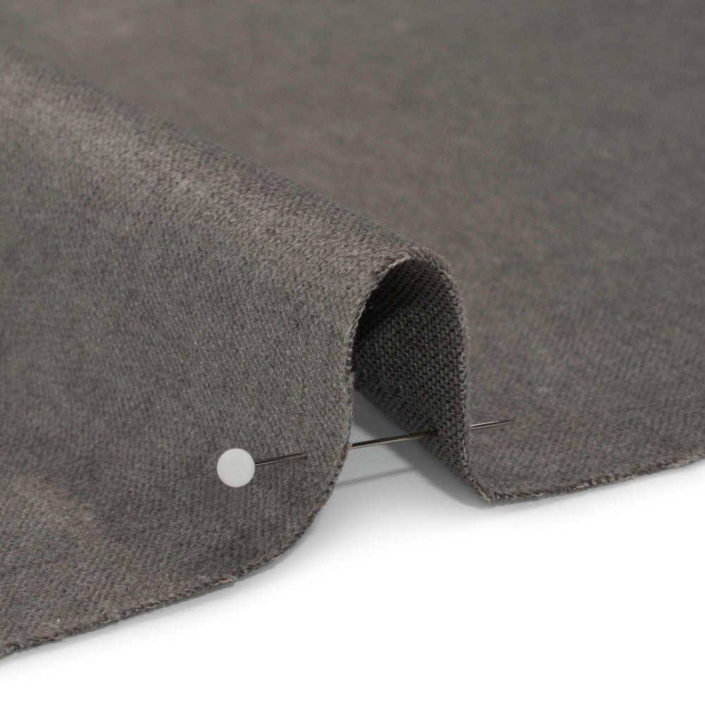 Polyester and Cotton Upholstery Velvet - Nickel - Corry Collection Detail