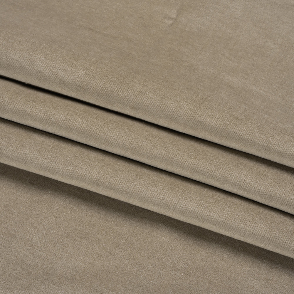 Polyester and Cotton Upholstery Velvet - Pebble - Corry Collection Folded