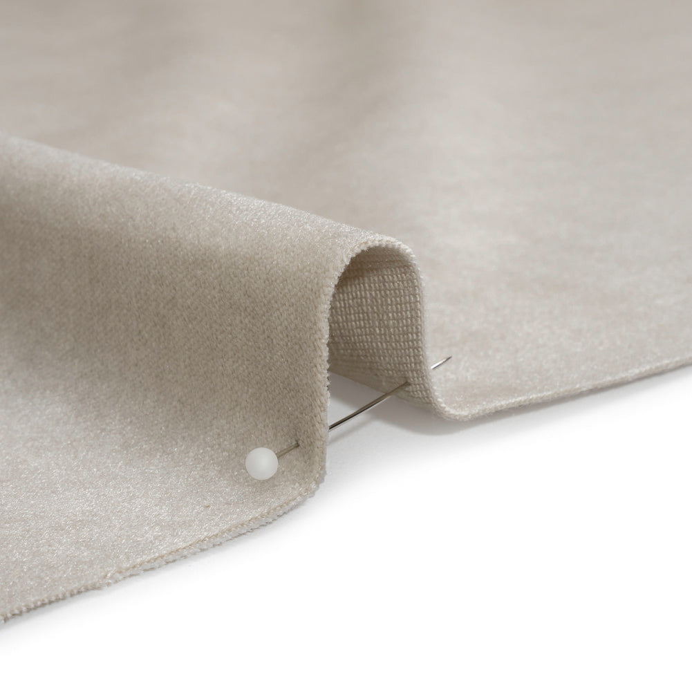 Polyester and Cotton Upholstery Velvet - Platinum - Corry Collection Detail
