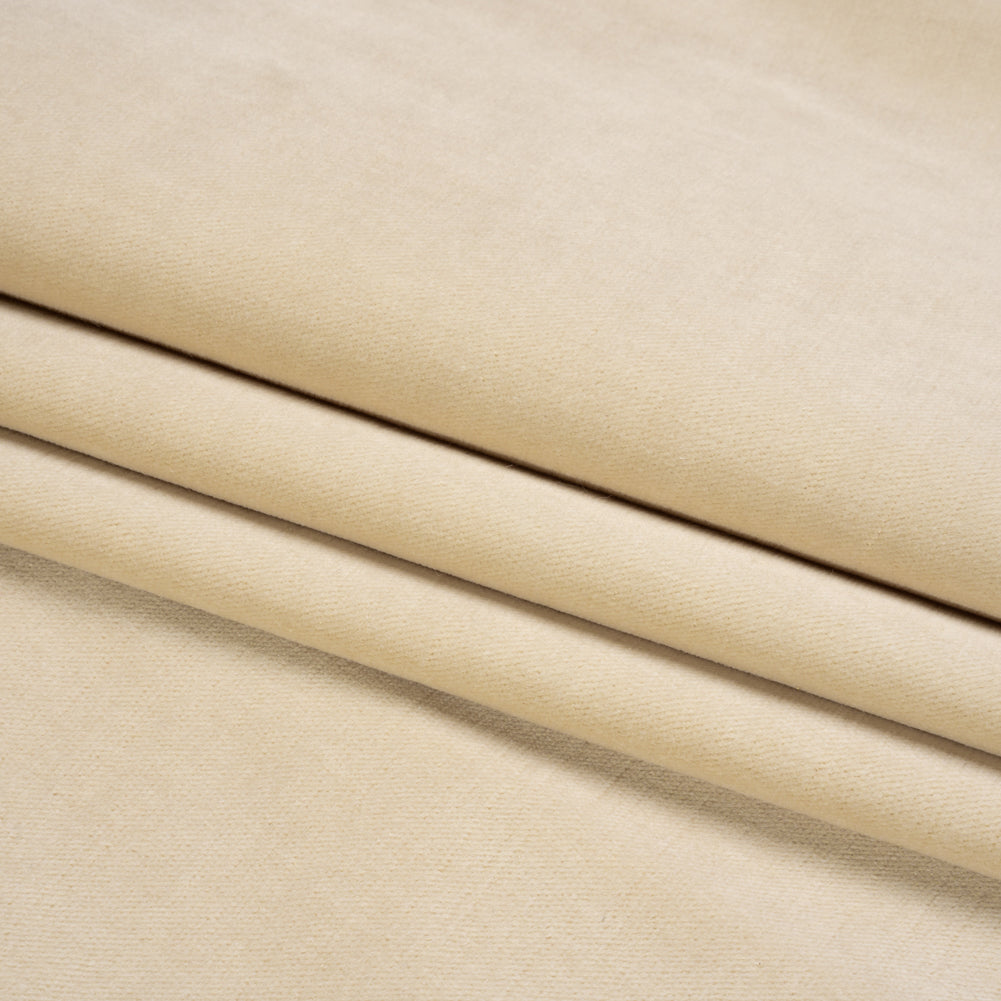 Polyester and Cotton Upholstery Velvet - Sand - Corry Collection Folded