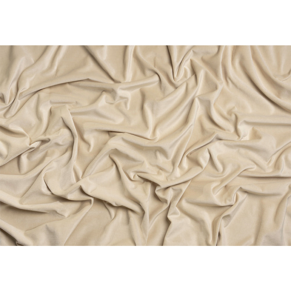 Polyester and Cotton Upholstery Velvet - Sand - Corry Collection Full