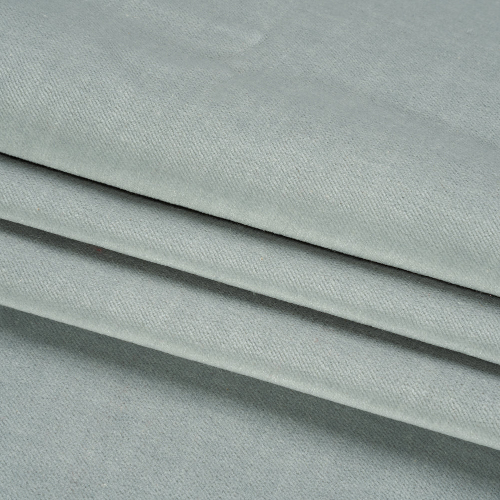 Polyester and Cotton Upholstery Velvet - Sky - Corry Collection Folded