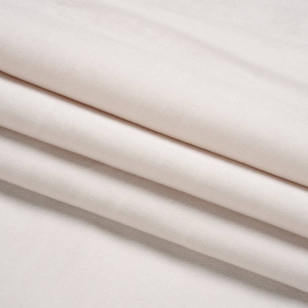 Polyester and Cotton Upholstery Velvet - Snow - Corry Collection Folded