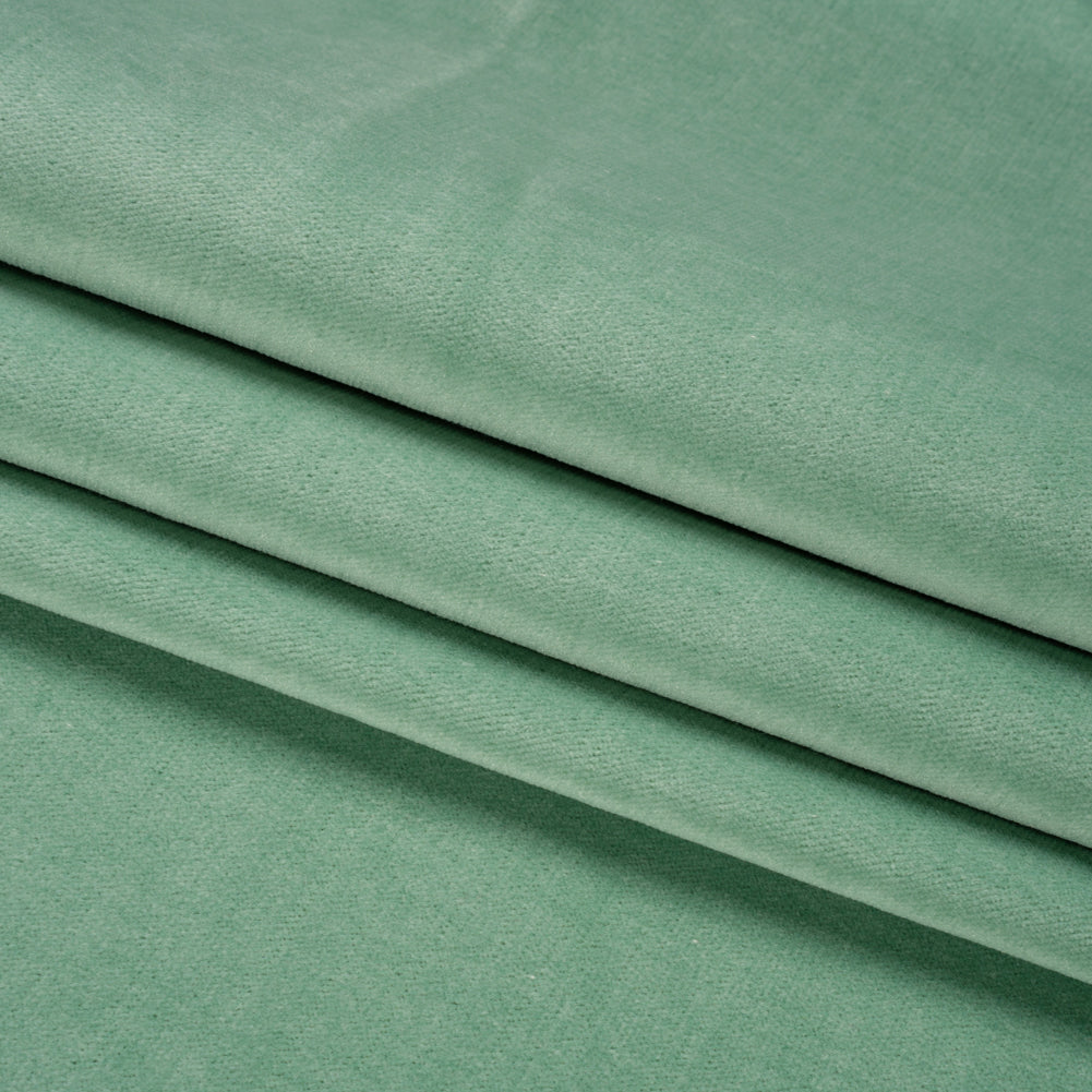 Polyester and Cotton Upholstery Velvet - Spearmint - Corry Collection Folded