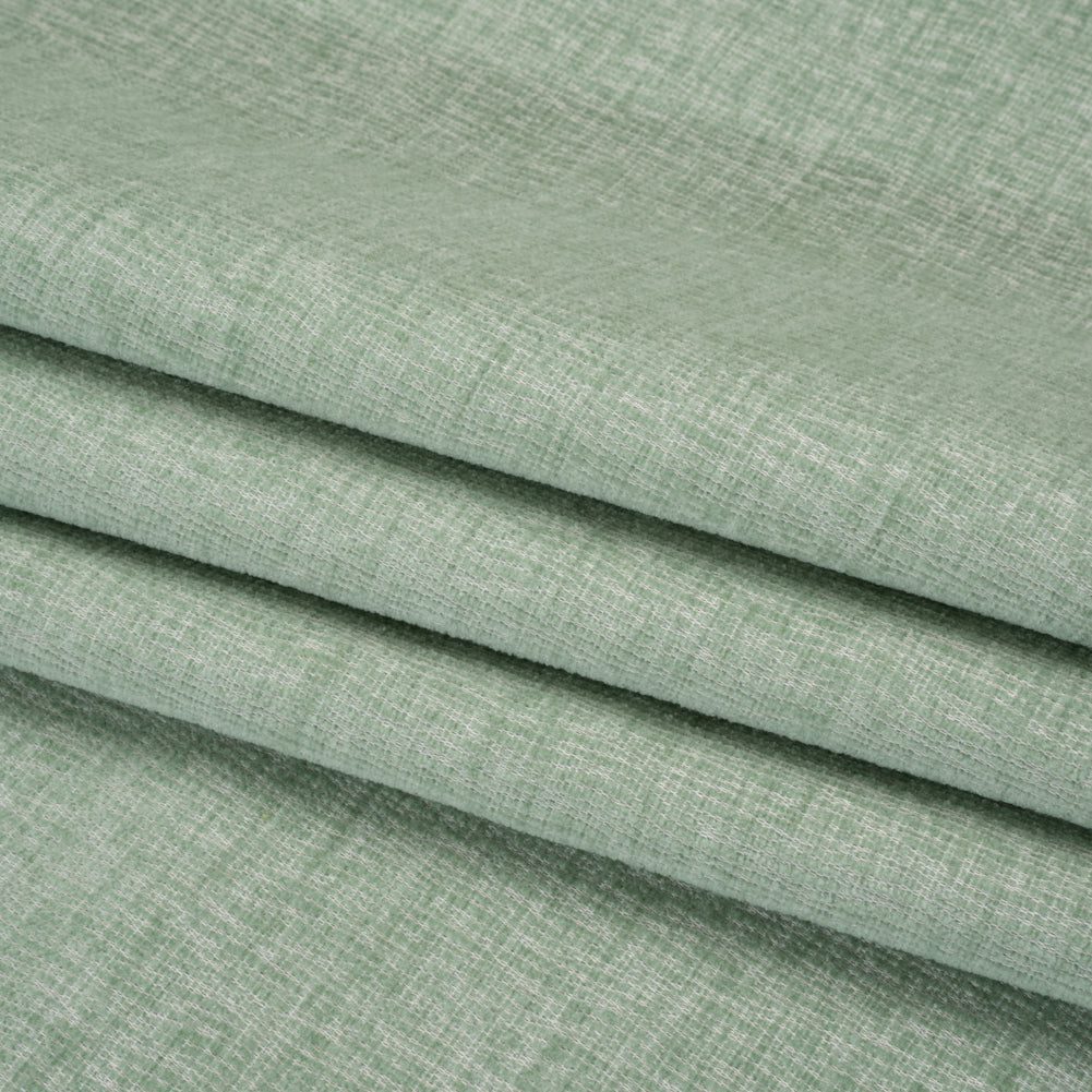 Chenille Upholstery Woven with Latex Backing - Aqua - Lovell Collection Folded