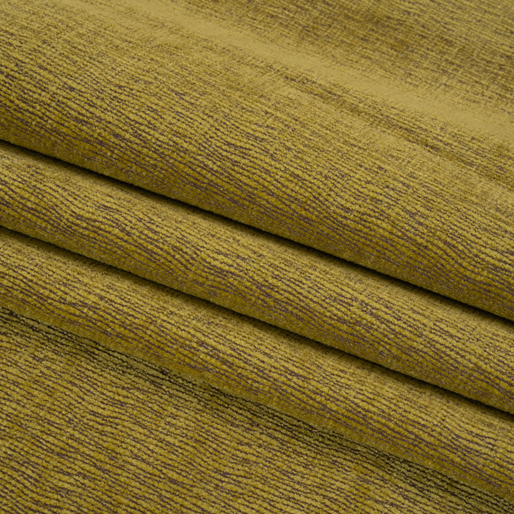 Chenille Upholstery Woven with Latex Backing - Avocado - Lovell Collection Folded