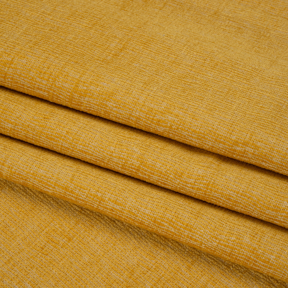 Chenille Upholstery Woven with Latex Backing - Banana - Lovell Collection Folded
