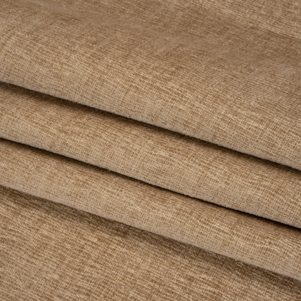 Chenille Upholstery Woven with Latex Backing - Beige - Lovell Collection Folded