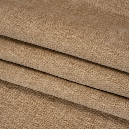 Chenille Upholstery Woven with Latex Backing - Beige - Lovell Collection Folded
